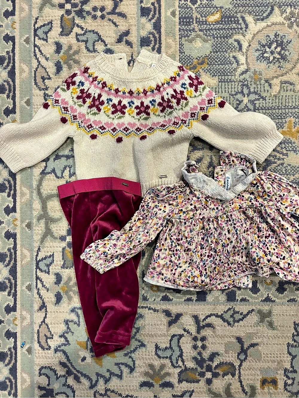 Mayoral 6m Floral Sweater Pants Dress 3 piece Set